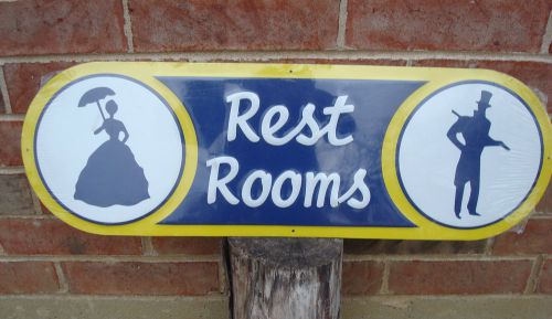 NEW REST ROOMS metal sign Mens Women&#039;s Bathroom