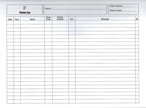 Phone Call Log 50 - 2 Sided Spiral Bound - 8.5 x 11&#034;