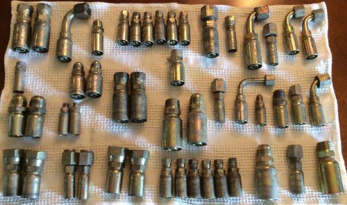 Lot Quantity of 49 Hydraulic Fittings Eaton Weatherhead &amp; Others JIC Male Female