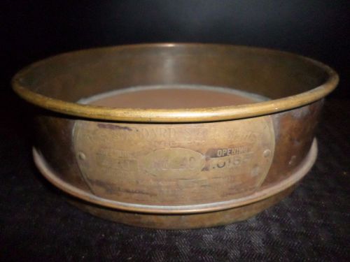 W.S Tyler 8&#034; U.S. Standard No. 40, Brass Frame Test Sieve, 420µm / 0.0165&#034; Worn