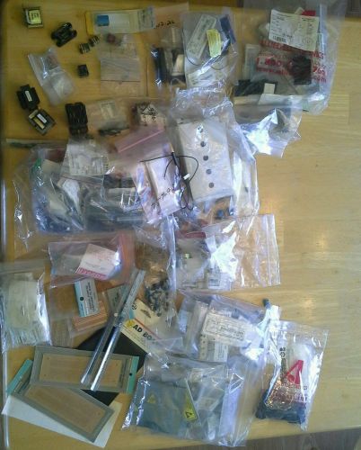 NOS electronic component assortment.   Capacitors  relays coils LEDs more