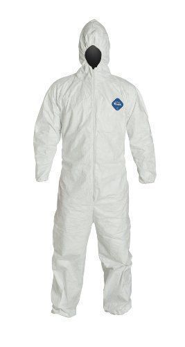 DuPont Tyvek Coverall Plain White Zipper Bodysuit with Hood 2XL