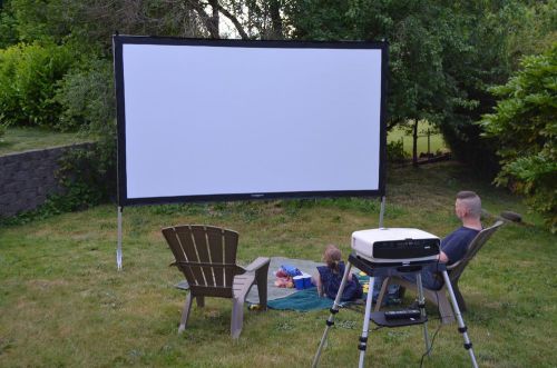 Visual apex 144&#034; portable indoor outdoor projector screen - projectoscreen144hd for sale