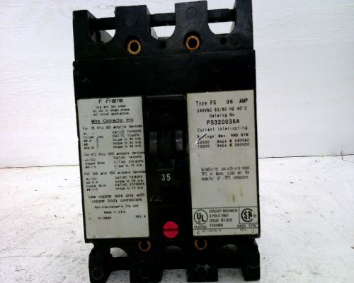 EATON CORPORATION CIRCUIT BREAKER 35A 3P 240VAC W/LUGS FS320035A