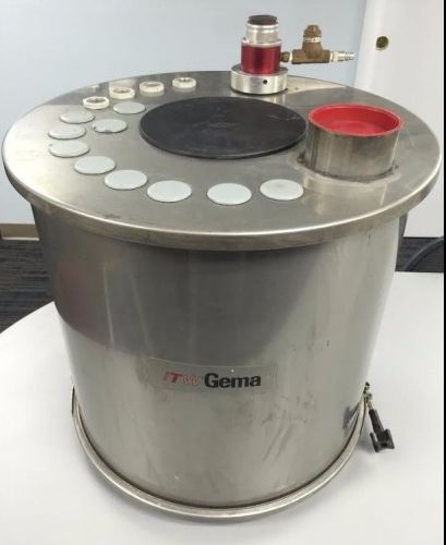 Itw gema 100 lb stainless steel hopper w/ level probe wells &amp; vent assist for sale