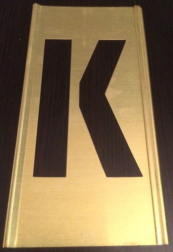 BRAND NEW 3&#034; REUSABLE INTERLOCKING BRASS STENCIL LETTER &#034;K&#034;