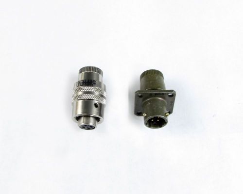 Mated Pair Bendix 4 Conductor 26482 Type Circular Connectors