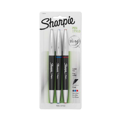 Sanford sharpie grip pens fine point 3-pack assorted colors (1758054) for sale