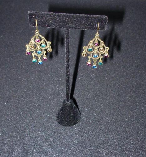 Black Earring Holders (2) T-Bar Velvet Covering for Pierced Earrings