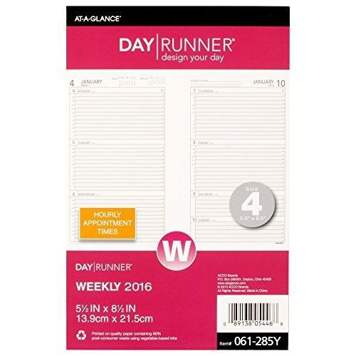 Day Runner Weekly Compact Desk Calendar Planner Refill 2016, 5.5 x 8.5 Inches