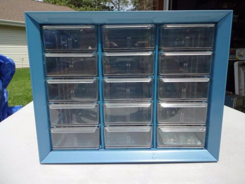 AKRO MILS METAL SMALL PARTS TOOLS STORAGE BOX BIN CABINET CASE CRAFTS 15 DRAWER