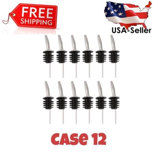 Case of 12 Stainless Liquor Spirit Pourer Flow Wine Bottle Pour Spout Stopper