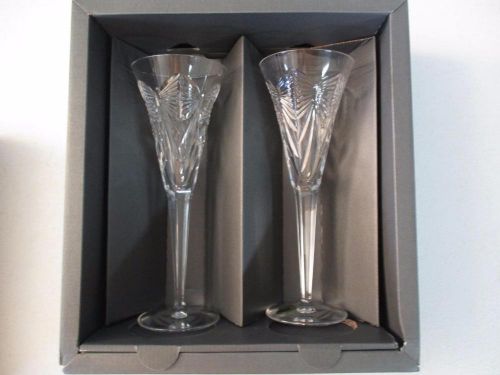 WATERFORD THE MILLENNIUM COLLECTION HAPPINESS FLUTES PAIR 2000 =