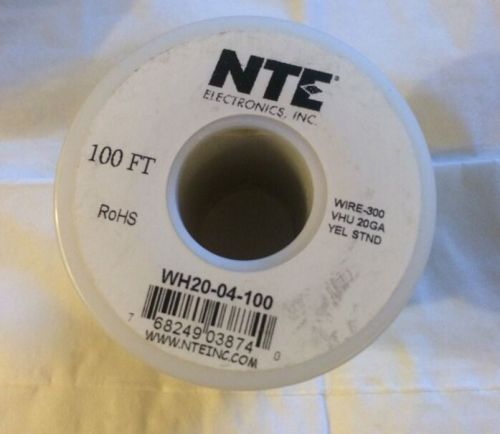 Nte wh20-04-100 hook up wire 300v stranded type 20 gauge 100 ft yellow for sale