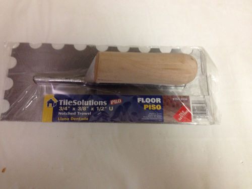 Tile Solutions 3/4&#034; x 3/8&#034; x 1/2&#034; U Notched Trowel New