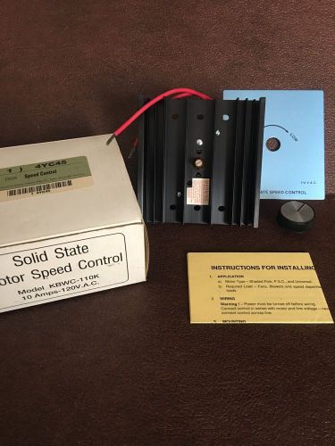 KB Electronics Solid State AC Fan Motor Speed Control - KBWC110K - 10 Amp - 120V