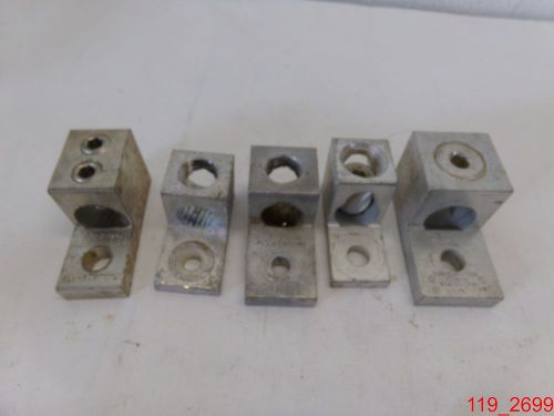 Mixed lot of 5 lugs dccc c-643 800mcm panduit 500 kcmil la600 d3121 300mcm ka4ou for sale