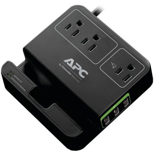 APC P3U3B SurgeArrest 3-Outlet Surge Protector w/3 USB Ports - Black