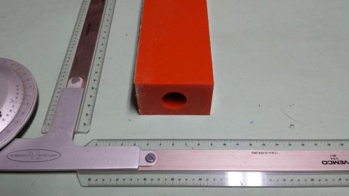 2&#034; x 3&#034; x 48&#034; w/1&#034; center hole urethane / polyurethane 80 a orange bar p/n 11415 for sale