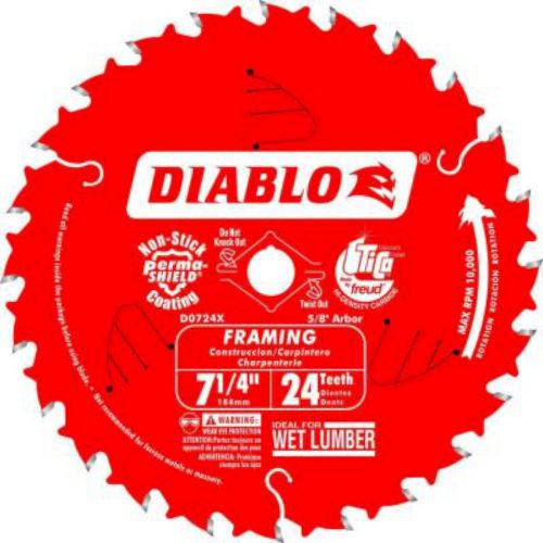 New diablo d0724r 7-1/4 in. x 24 teeth framing saw blade for sale