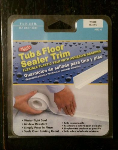 Magic Tub &amp; Floor Sealer Trim White  1-1/4 in. X 5 ft. #MC30