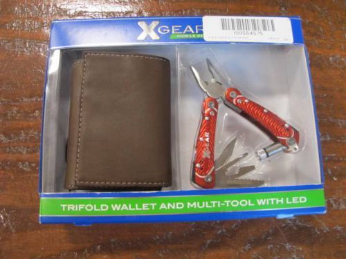 XGEAR TRIFOLD WALLET &amp; MULTI-TOOL BOTTLE OPENER SCREWDRIVER KNIFE SAWBLADE LIGHT