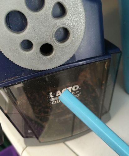 1x X-Acto 167X School Pro Electric Pencil Sharpener, Blue/Gray Classroom/ Office