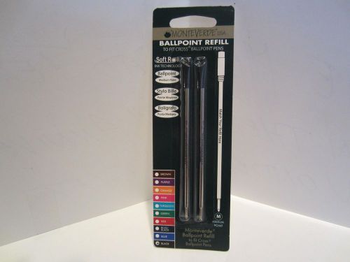 2 CROSS BALL POINT REFILLS-BLUE/BLACK SOFTROLLER-MED-BY MONTEVERDE