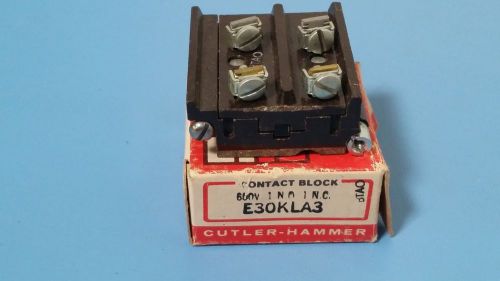 NEW CUTLER HAMMER CONTACT BLOCK E30KLA3