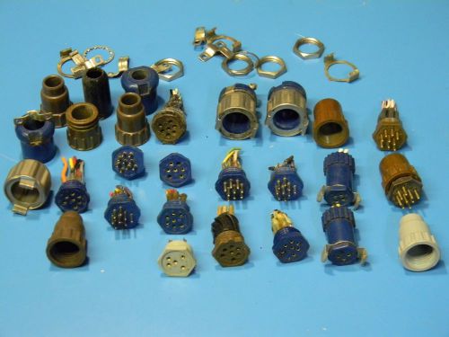 AIRCRAFT AVIONICS MINIATURE CONNECTOR PARTS, WINCHESTER, 45pcs. VARIETY