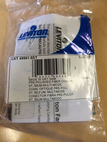 2 leviton 49991-5st fastcam pre-polished fiber connectors st black 50/125µm mm for sale