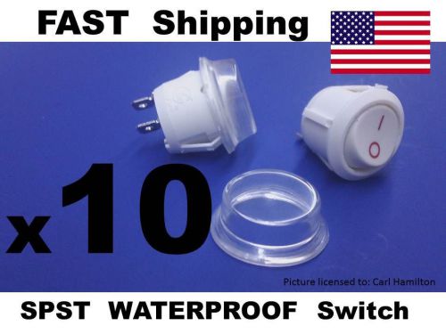 10pcs WATERPROOF Switch ON OFF Universal 12v DC Racing Race Car Drag Dash WHITE