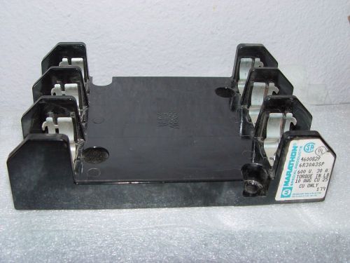 Marathon 4600829 6r30a3sp fuse block fuseholder class r series 3 pole 30a 600v for sale