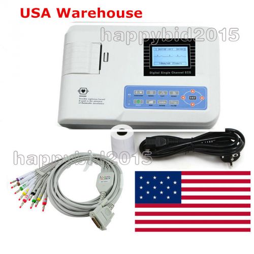 US Seller Single channel 12 Leads Ecg machine ECG100G Electrocardiograph,Printer