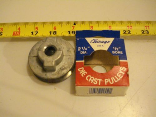 (1411.) Die Cast Pulley 2-1/4&#034; Dia. 1/2&#034; bore Vee Belt A