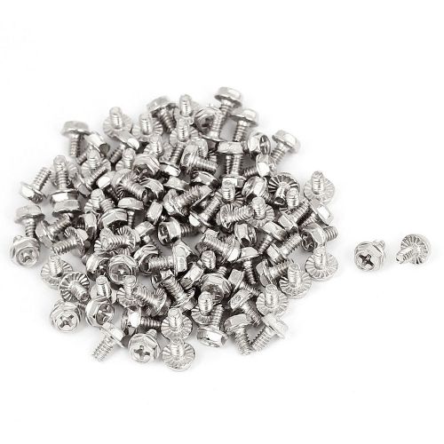 100pcs M3x6mm Male Thread Hexagonal Belt Pad Slip-Resistant Computer Case Screws