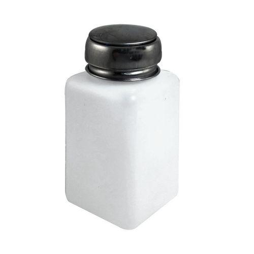 Silver Tone Metal Cap White Plastic Alcohol Bottle 200ML