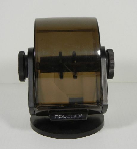 Vintage Rolodex Smoke Wood Swivel Model SW-24C Retro Complete A-Z