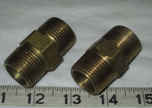 Lot of 2 Brass Hex Nipple 3/4&#034; NPT *** FREE SHIPPING ***