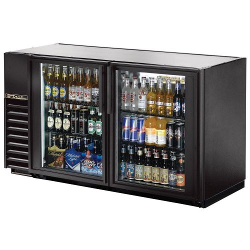 True TBB-24GAL-60G-LD 60&#034; Glass Door Back Bar Refrigerator with Galvanized Top