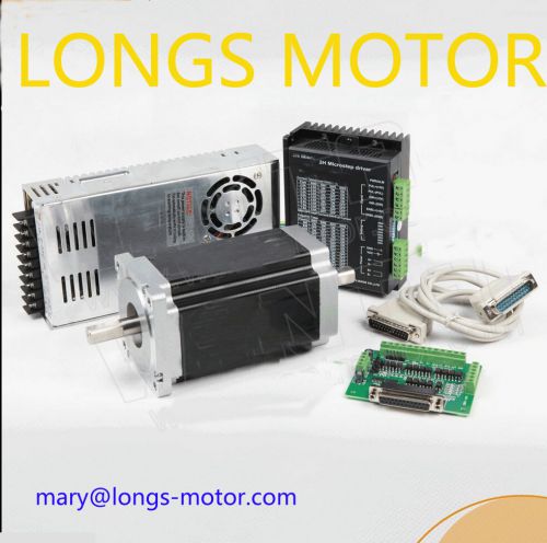 US Ship! 1Axis Nema34 Stepper Motor Dual Shaft 1600oz.in &amp;Driver7.8A CNC Engrave