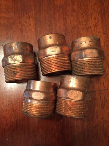 1 1/2&#034; COPPER MALE ADAPTER 5 LOT C X MALE SWEAT FITTING FINAL COST $6.00 EACH