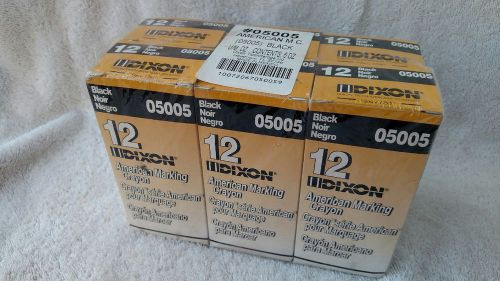 6 dozen dixon american marking crayons / black - model number 05005 for sale