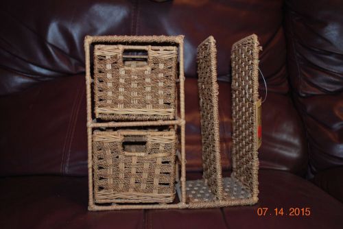 Wicker Desktop Organizer - Brand New With Tags