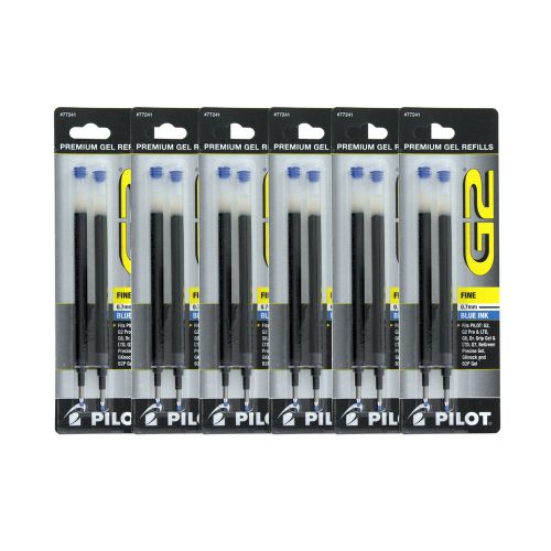 12 Pilot G2 Dr. Grip Gel/Ltd ExecuGel Rollerball Gel Pen Refill Fine Blue Ink