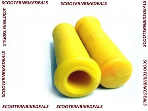 EARLY VESPA VBA &amp; OLD MODELS YELLOW RUBBER HAND GRIP COVERS SET 22mm