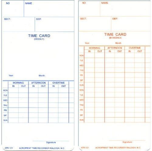 Acroprint 09-9110-000 Payroll Recorder Time Cards ATR121, For the ATR120 Time