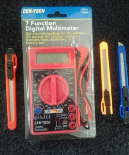 7 function digital multimeter tester new never opened + 3 blades utility blades