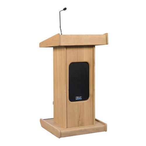 Anchor Audio FL-7500 Admiral Portable Lectern System, Rich Oak Finish