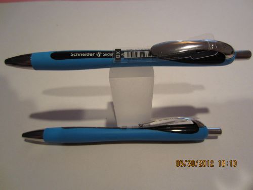 2 SCHNEIDER Slider Rave Ballpoint Pen- Black- 755 Extra Bold Black Refills